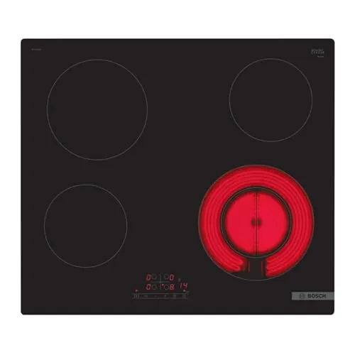 Bosch - Placa vitrocerámica, 60 cm, Serie 4, Control TouchSelect, Negro, PKF611BB8E