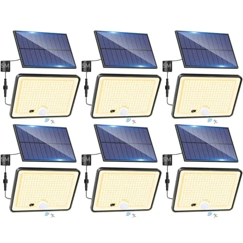 LOTMOS 6 Paquete 342LED Luz Solar Exterior Jardin Mando a Distancia
