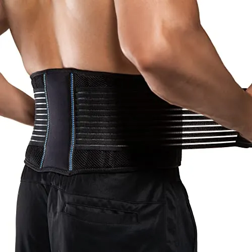 BraceUP Faja Lumbar – Soporte Lumbar Transpirable para Espalda (XXL) | Ciática; Lumbalgia; Doble Ajuste; 8 Varillas