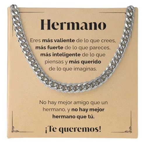 SOFIA FERRER Colgante Hombre, Regalo para Hermanos, Collar Acero Inoxidable, Original para Cumpleaños, Hermano Mayor, Navidad
