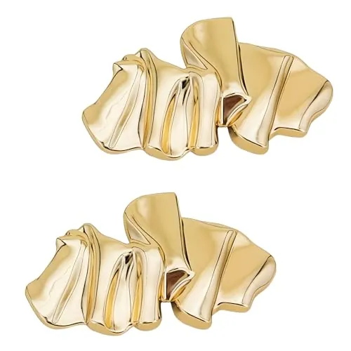 2 broches dorados de metal de forma irregular, alfileres dorados para ropa, exquisitos broches y alfileres decorativos para mujer, accesorios de moda para bodas, trajes y vestidos
