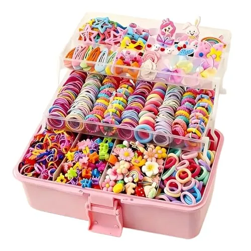 Set De Regalo De Accesorios Para El Pelo Para Niños, Con Diseño Elegante, 618 Piezas, Gomas Elásticas Para El Pelo, Juego De Gomas De Colores, Accesorios Para Niñas, Soportes Para Cola De Caballo, Car