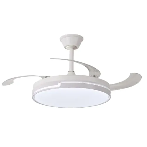 NARVI Ventilador de Techo | Control Remoto | 3 Palas Transparentes | Iluminación LED Ajustable 60W| Motor DC Eficiente | Función Invierno/Verano | Blanco