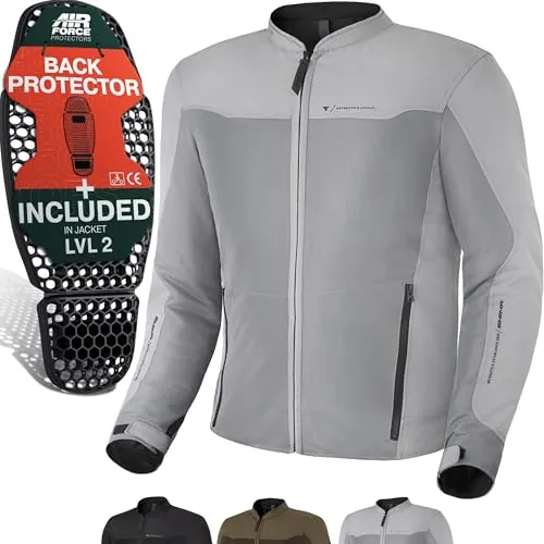 SHIMA OPENAIR Chaqueta Moto Hombre | Ligera y Transpirable Cazadora Moto Mesh de Verano Hombre con CE Espalda, Hombros, Codos Protecciones, Ajuste de la Anchura (Gris, S)