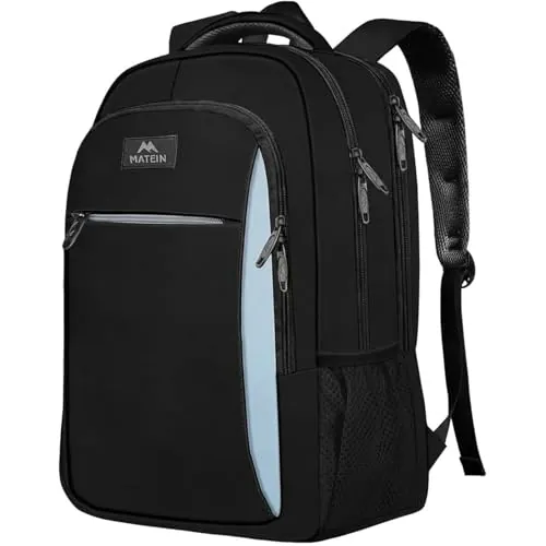 MATEIN Mochila Portatil 17 Pulgadas, Mochila Ordenador Hombre, Negro-Azul