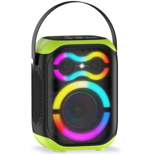 TYOTY Altavoces portátiles Bluetooth 80W Grande Potente inalámbrico al Aire Libre Fuerte estéreo bajo Profundo Sonido Boombox TWS Altavoz de Fiesta de casa con Luces led de subwoofer