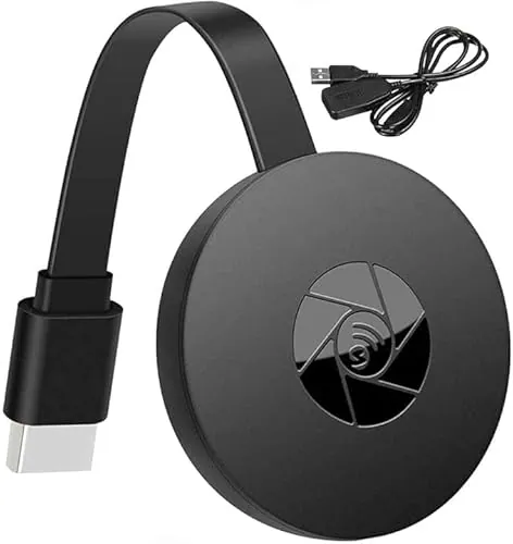 Adaptador inalámbrico de pantalla HDMI, dongle de TV Chromecast 1080P, receptor para ver películas y programas en WiFi, para iPhone, iPad, Android, tableta, portátil, ventana a HDTV/Monitor/Proyector
