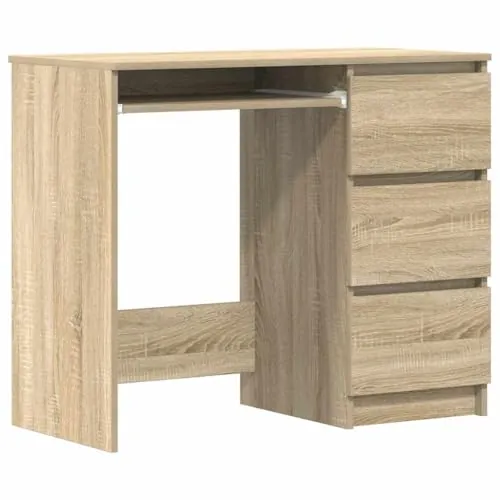vidaXL Escritorio Madera contrachapada Color Roble Sonoma 90x45x76 cm