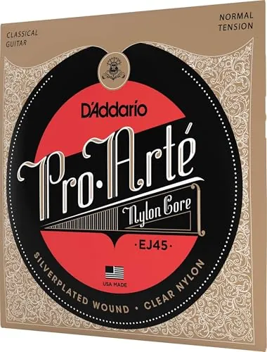 D'Addario Cuerdas Guitarra Española - EJ45 Pro-Arte, cuerdas de nailon para guitarra clásica, tensión normal