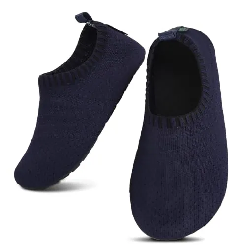 SAGUARO Niños Zapatillas de Estar por Casa Niña Pantuflas Bebé Slipper Niño Zapatos de Interior Infantiles Antideslizantes Ligeras Tejido Volante Azuloscuro 24/25 EU