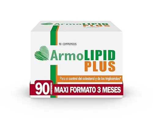 ArmoLIPID PLUS - Complemento Alimenticio Para el Control del Colesterol y de los Triglicéridos, Con Levadura Roja de Arroz, Berberina, Coenzima Q10, Astaxantina y Ácido Fólico, 90 Comprimidos