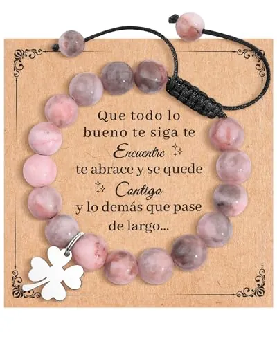 BOCHOI Regalos Niñas Pulsera Trebol de Cuatro Regalos Originales para Mujer Regalo Niña 8 13 14 15 16 17 18 Años Cumpleaños Navidad Suerte Pulseras Niñas Mejores Amigos Hermana Mamá Hija Sobrina