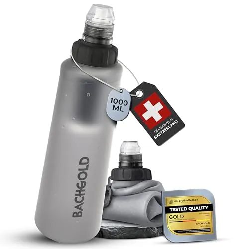 Bachgold Squeeze Botella con Filtro de Agua Antivirus, Blanco 1000 ml