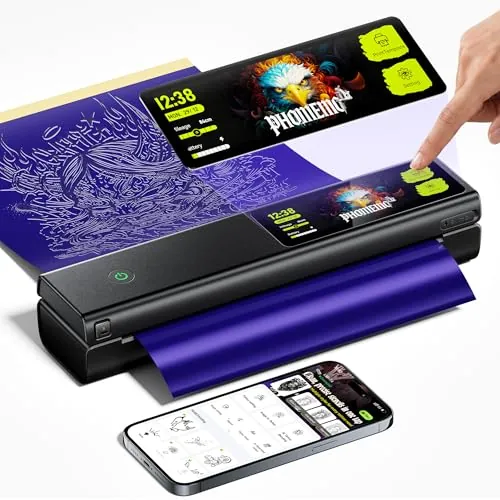 Phomemo L85 Impresora Tatuajes con 5‘’ Pantalla Táctil, Termica