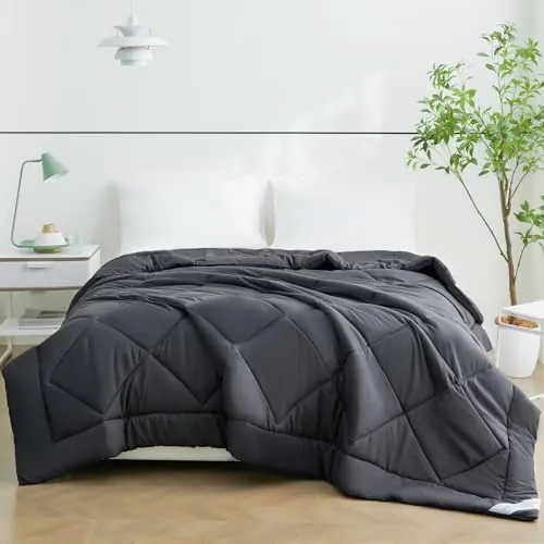 WAVVE Edredón Ligero,155x220cm,Cama 90,Gris | Relleno Nórdico de Fibra Hueca, Suave y Transpirable, Ideal para Primavera, Verano y Otoño