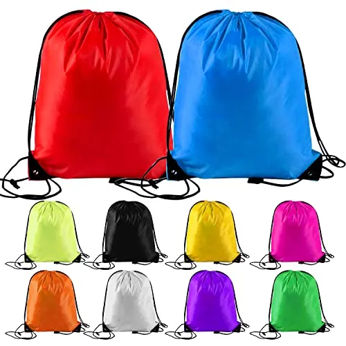 Lovesmile Mochila Cuerdas Infantil, Mochila Saco, 10 Pieza 10 Colores Mochila Cuerdas, Bolsa de Cuerdas Adecuado para Gimnasio Escuela Deportes Viajes Camping Natación