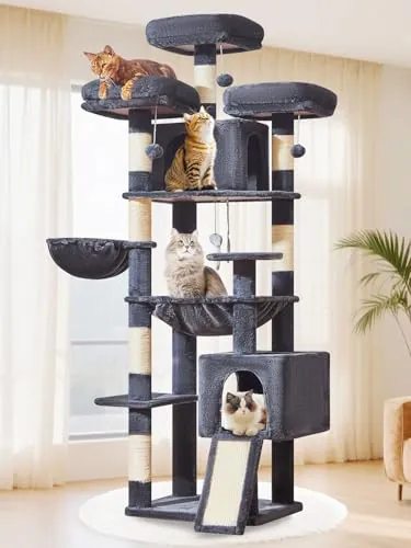 Taoqimiao Árboles Rascadores para Gatos XXL 193 cm, 3 Plataformas, MS047G