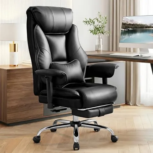 WOLTU Sillón Ejecutivo Ergonómica, Silla Oficina, Asiento PU, Negro