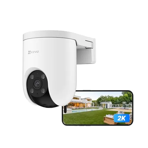 EZVIZ 2K PoE Cámara Vigilancia Exterior con Detección de Persona, Seguimiento Automático, Visión Nocturna en Color, Alarma Sirena y Luz, Audio Bidireccional, H.265, Compatible con Alexa, H8c