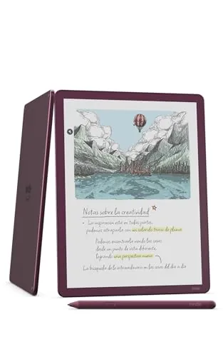 Amazon Kindle Scribe Colorsoft (última gen.): fino, ligero y rápido, con pantalla a color de 11" similar al papel y luz frontal; escribe en cuadernos integrados, documentos y libros (64 GB, granate)