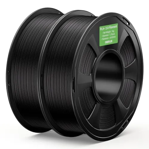 DEEPLEE PLA+ 2.0 Filamento 1.75 mm, Pack 2 x 1 kg, Negro