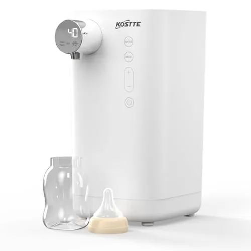 KOSTTE Preparador de Biberones, Calienta Biberones, Preparador de Biberones Instantáneo, Dispensador de agua a Temperatura precisa, 24/7 Mantenga la Temperatura Caliente y Ajustable