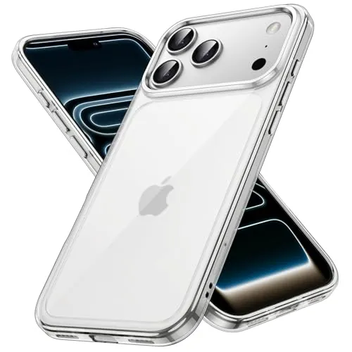 JETech Funda para iPhone 17 Pro, Anti-Amarillamiento, Transparente | Carcasa Protección Antigolpes, Parte Trasera PC Duro Antiarañazos, Bumper TPU Claro Duradero