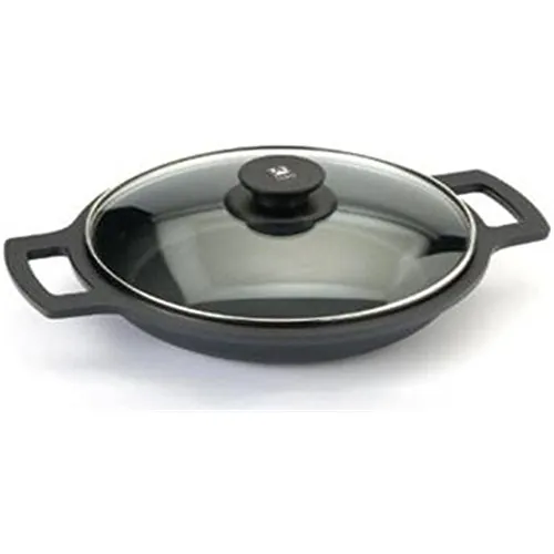 BRA Efficient Cacerola baja con tapa de cristal y asas de silicona extraíbles, 32 cm, apta para todo tipo de cocinas incluida inducción y horno