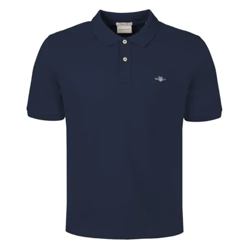 GANT Polo de piqué para Hombre, Noche Azul, XL