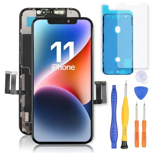 bokman LCD Pantalla para iPhone 11, Táctil LCD Reemplazo con Herramientas de Reparación