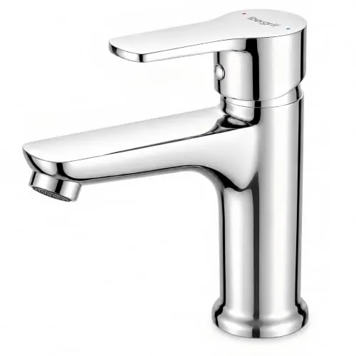Ibergrif M11257 Grifo Monomando Lavabo, Mezclador para Baño Cromo 104mm | Cartucho cerámico y aireador; conexión G3/8 con accesorios para instalación monoorificio