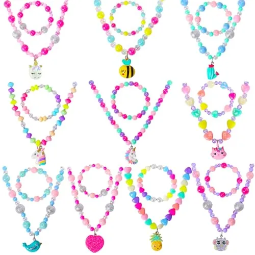 Pinkgarden Coala Juego de Joyas para Niñas, Collar y Pulsera, 10 Juegos, Regalo para Niñas
