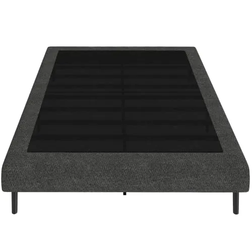 HOMCOM Cama Tapizada 144x195 cm con Funda de Chenilla, Carga 400 kg, Gris