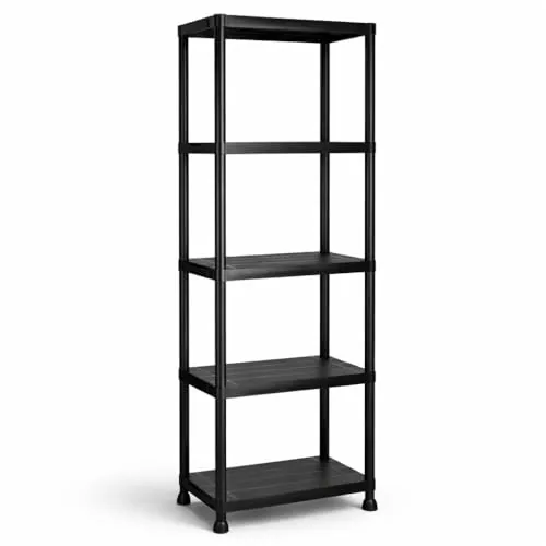 Estantería de Plástico Multiuso 5 Baldas 170x60x30cm | Estantería Almacenaje | Estantería Resistente | Estantería para Garaje | Trastero | Cocina | Oficina | Lavadero | Montaje sin Herramientas