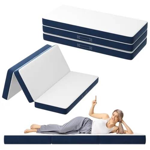 DEWINNER Colchón Plegable Triple 120x195x15 cm, para huéspedes y Viaje