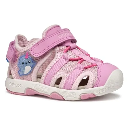 Geox - B SANDAL MULTY GIRL, Sandalia Bebé - Mädchen, Dk Pink,