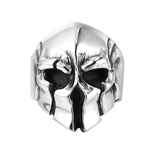 Anillos de Acero de Titanio para Hombre, Casco Espartano, Guerrero, Calavera, Vikingo, Punk, Hip Hop, gótico, para Motorista, Hombre, niño, joyería, Regalo Creativo