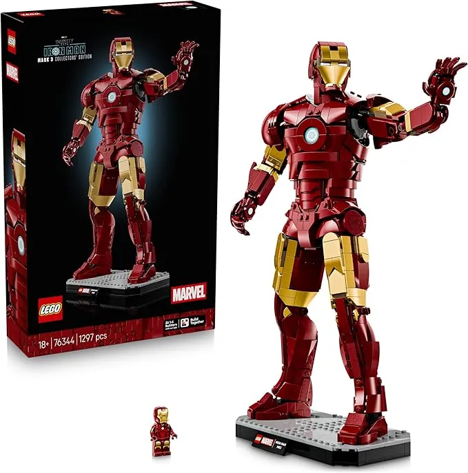 LEGO | Marvel Iron Man Mark 3: Edición para Coleccionistas - Maqueta para Adultos de Los Vengadores - Minifigura de Superhéroe y Reactor ARC - Regalo para Hombres y Mujeres Fans - 76344
