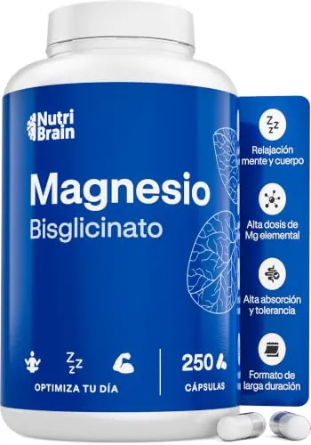 Magnesio Bisglicinato Puro 2000 mg - Dosis XXL (250 Cápsulas) | Forma Quelada para Sueño Reparador, Energía, Soporte Óseo-Muscular y Concentración | Máxima Biodisponibilidad, Sin Efectos Laxantes