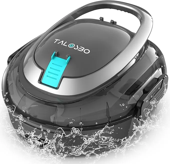 (2026 Nuevo) TALOSBO S2 Robot Piscina,Doble Filtración,90 Min de Limpieza Robot Limpiafondos Piscina Sin Cable,Doble Motor, Carga en 2.5h,Autoaparcable,para Piscinas Elevadas 85 m²
