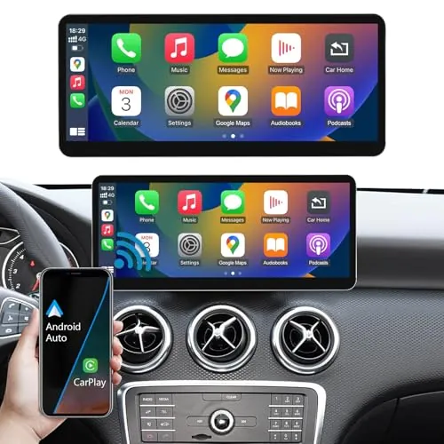 Ninetom Radio para Coche de 12,3 Pulgadas con CarPlay/Android Auto/Mirrorlink/GPS para 2016-2018 Mercedes Benz A GLA CLA Clase W176 C117 X117 X156 con NTG 5.0/5.1/5.2, navegación, DSP Integrado