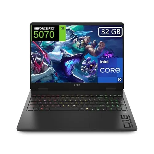 HP OMEN 16-am0035ns - Ordenador portátil Gaming 16" 2K (Intel Core i9-14900HX, 32GB RAM, 1TB SSD, NVIDIA Geforce RTX 5070, FreeDos) Negro - Teclado QWERTY Español