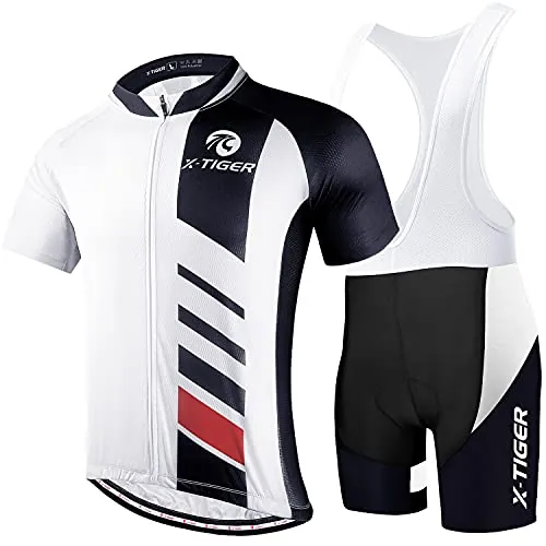 X-TIGER Conjunto Ciclismo Hombre Maillot Culotte Pantalones Cortos Culotes