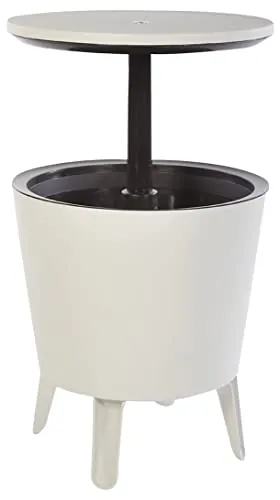 Keter Cool Bar - Mesa Nevera para Exterior y Jardín, Capacidad 30 L, 45 latas, de 52 x 42 x 52 cm, Marrón