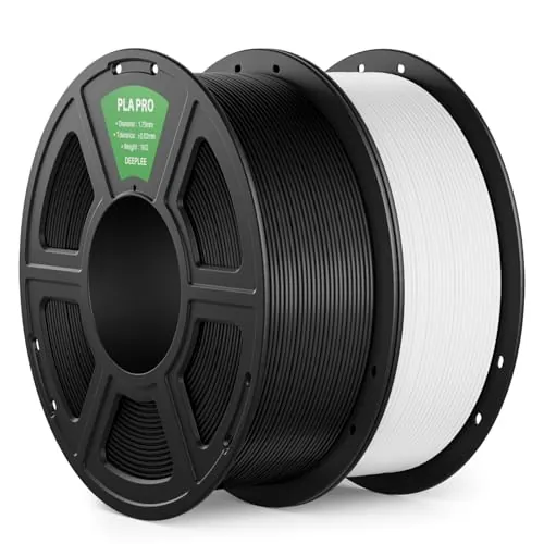 DEEPLEE PLA Pro Filamento 1.75 mm, Negro y Blanco, Kit 2 x 1 kg