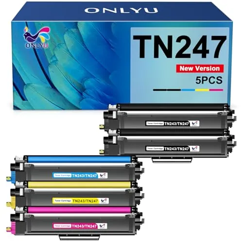 TN247 TN243CMYK Toner Compatible para Brother DCP-l3550CDW (Paquete de 5)