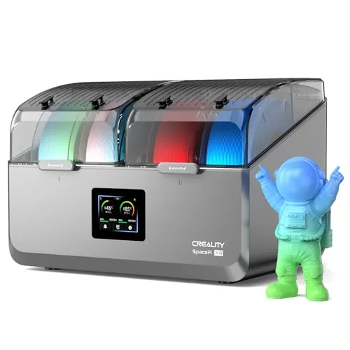 Creality Secador de Filamentos, SpacePi X4 de 4 carretes caja de Almacenamiento de Filamentos para Impresora 3D, Cámaras de Calentamiento Independientes Dobles(Hasta 85 °C), Deshumidificación Activa