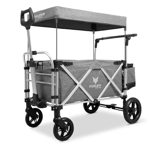 FUXLIFE Carro Plegable FX-CTL900 • Gris Premium • 2 Asientos Acolchados