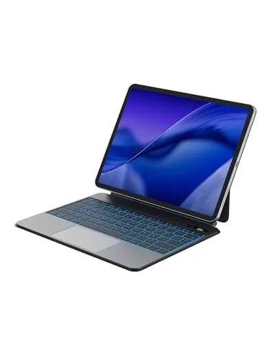 Bettdow Teclado para iPad Air 13" M4 2026/M3 2025/M2 2024, iPad Pro 12,9"(6ª/5ª/4ª/3ª Gen), Español Ñ Ligera de Aleación de Aluminio Magnético Flotante Diseño Teclado con Trackpad, Negro