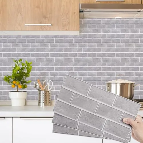 Decoroom Azulejos Autoadhesivos Gris 15x30cm/12Pcs